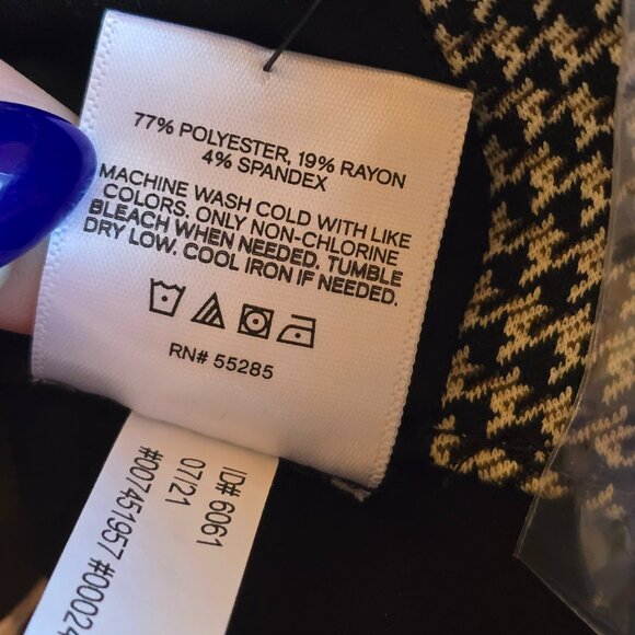 🏷️NWT - EXPRESS Ankle Midrise Houndstooth Troiuser Pant sz 8L - NWT🏷️ - Picture 7 of 7